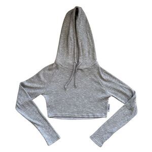 GymShark Slounge Cropped grey Hoodie Women's Top Size S